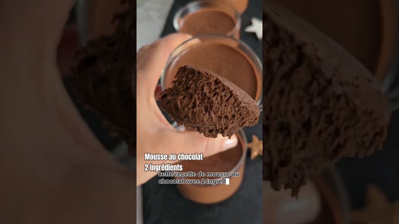 Mousse au chocolat 2 ingrédients seulement 🍫 #recettefacile