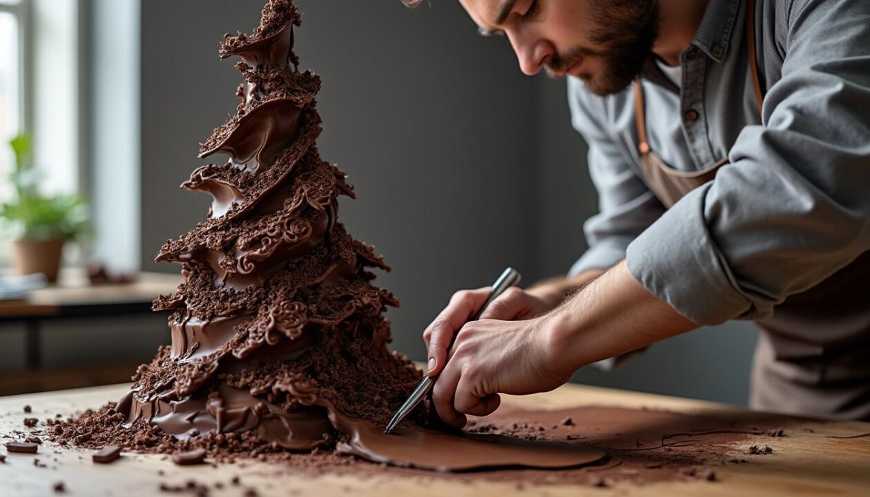 découvrez le podcast dédié à l'art délicat des sculptures en chocolat, où passion et créativité se mêlent pour façonner des œuvres gourmandes et élégantes.