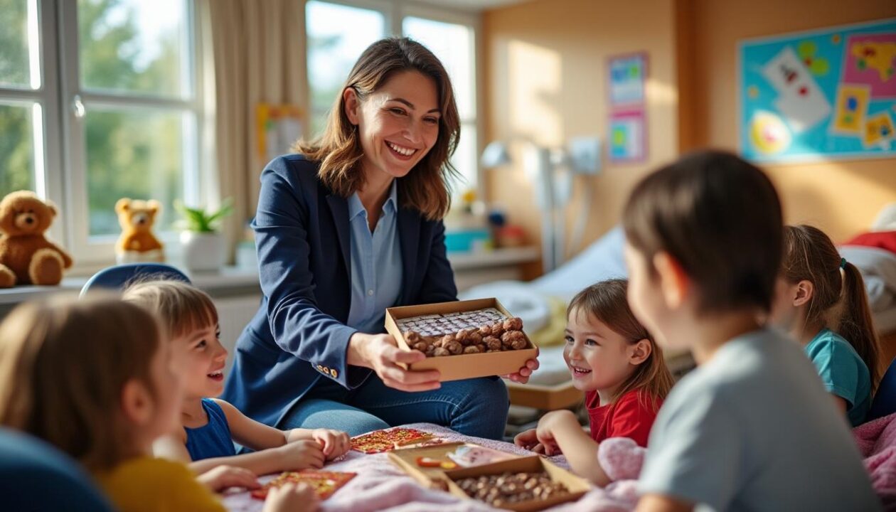 à guerlédan, les chocolats du biscuitier apportent un doux réconfort aux enfants hospitalisés, mêlant saveurs gourmandes et gestes de solidarité.