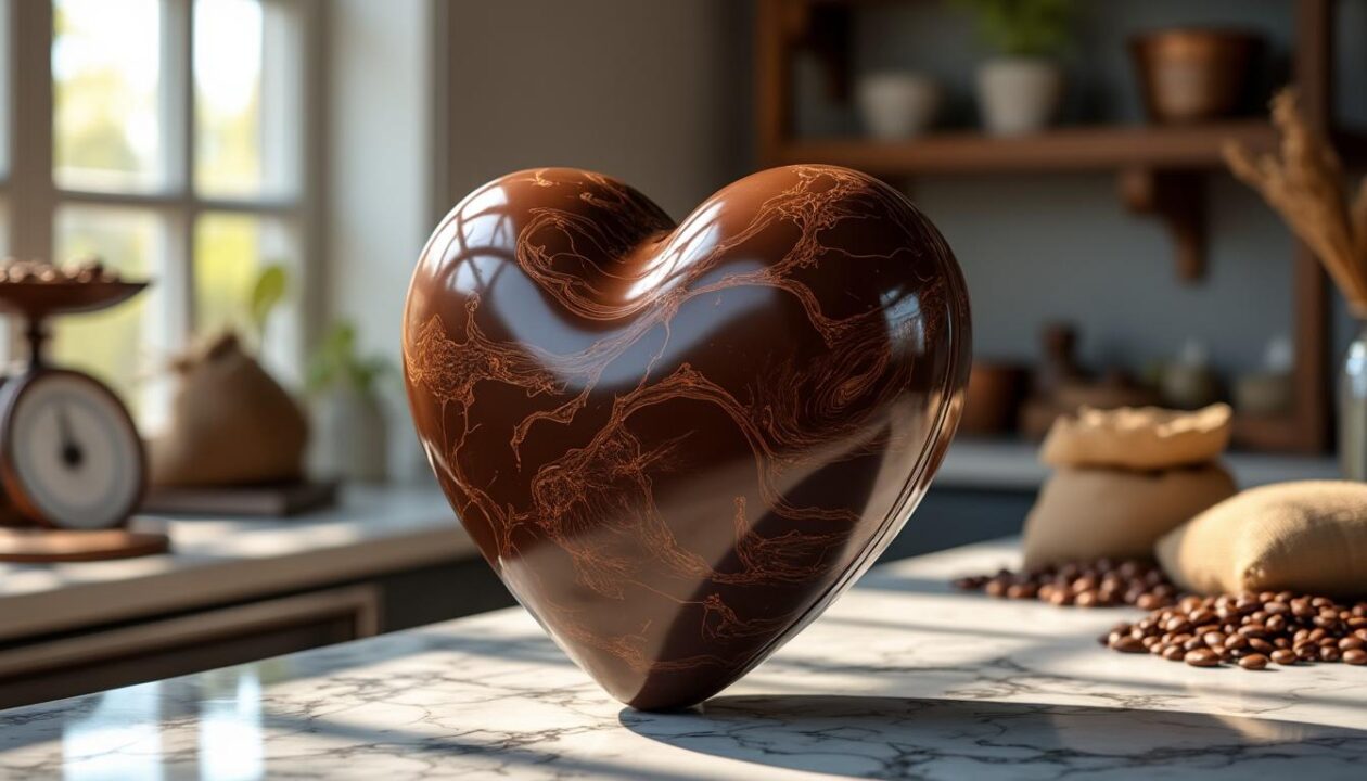 découvrez le cœur gourmand de la saint-valentin chez courtin à nîmes, un joyau exceptionnel entièrement sculpté en chocolat, parfait pour célébrer l'amour avec douceur et élégance.