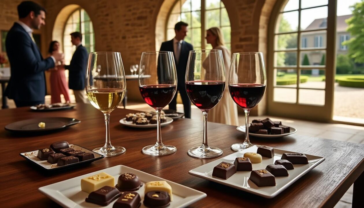 vivez une expérience unique au château de la frémoire, en loire-atlantique, avec une dégustation exclusive de chocolats fins et de vins d'exception, alliant saveurs et patrimoine.